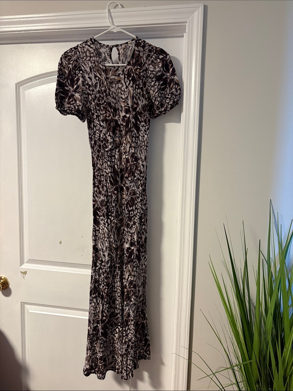 Dolan Brown and Black Printed Midi Dress